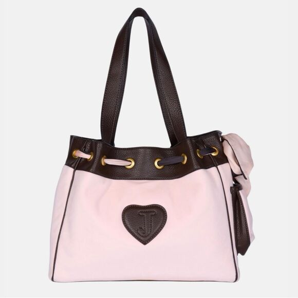Juicy Couture Pink Velour Brown Faux Leather House of Juicy Daydreamer Tote Bag - Picture 7 of 15